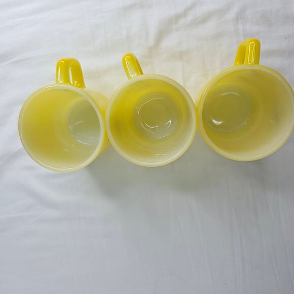 Vintage Fire King Anchor Hocking North West Compass Yellow Black Coffee Mug 3 PC - Picture 6 of 11